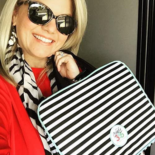 me & my BIG ideas Storage Case - The Happy Planner Scrapbooking Supplies -  Black & White Stripe - Holds Your Planner & Accessories - Zippered Bag with