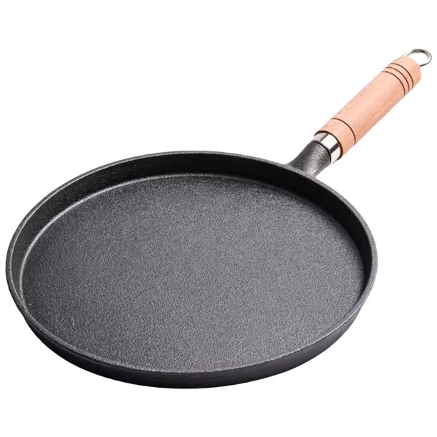 Tortilla Filete Olla para Freír Sartén Hierro Fundido Sin Antiadherente Con