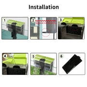 Aquarium Filter U-V Light 3 in 1 Fish Tank Filter, Tawatiler 215 GPH Green Water Cleaning Filter Pump, Double Waterfall 8W Quiet Hang on Filter for 30-60 Gallon Aquariums Saltwater Freshwater