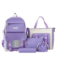 thumbnail image 2 of Quilted Backpack 5-in-1 Set with Matching Accessories Lightweight Multi Pocket School Kit for Age 6t 8t 10t, 12th 14th, 2 of 3