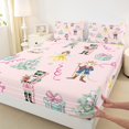 thumbnail image 3 of Homewish Merry Xmas Twin Sheet Sets,Retro Nutcracker Twin Fitted Sheet,Cute Ballet Girls Flat Sheet For Kids,Breathable Home Decor,3pcs, 3 of 7