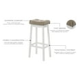 thumbnail image 3 of Barstow 24" White Bar Stools with Gray faux leather cushion (Set of 2), 3 of 12