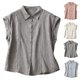 thumbnail image 1 of Neewe Women's Sleeveless Button Down Shirts Collared Dressy Casual Blouses Loose Office Tank Tops, 1 of 7