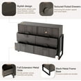 thumbnail image 6 of COZAYH Farmhouse Fluted 6-Drawer Dresser, Modern Wooden Chest of Drawers with Round Handles, Accent Storage Dresser for Living Room, Bedroom, Grey Wash, 6 of 7