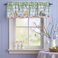 thumbnail image 4 of Valance Curtains for Kitchen Windows Easter Bunnies Colored Eggs Rod Pocket Valance Flowers Daisy Blue Plaid Short Window Curtain Topper for Bedroom Living Room Bathroom 54x18in,1&nbsp;Panel, 4 of 9