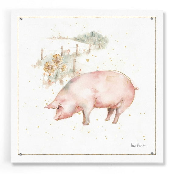 Epic Art 'Farm Friends IX' by Lisa Audit, Acrylic Glass Wall Art, 24"x24"