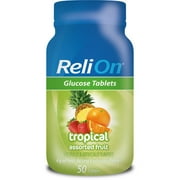 ReliOn Multiflavored Tropical Fruit Glucose Tablets, 50ct