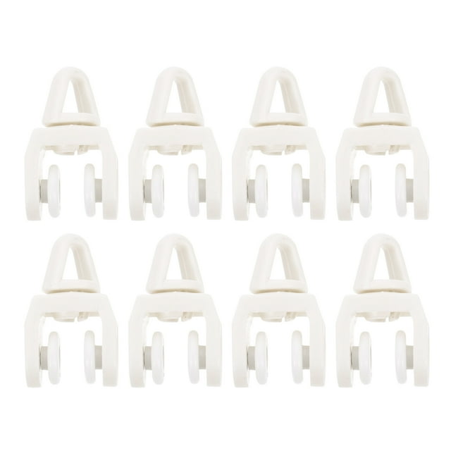 KAKOWELY 50 Pcs Rail de Rideau Poulie Flexible Rideau Silencieux Accessoires de Rideau, 1.18x"X0.67"X0.47 Pouces