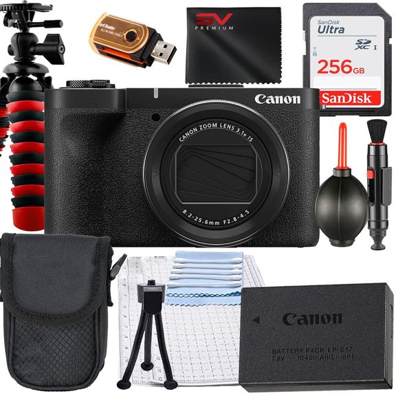 Canon PowerShot V1 Digital Camera with SanDisk 256GB Memory Card   Case   Tripod   SV Premium Accessory Bundle (International Version)