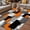 Orange, variant on Red Black Geometric Outdoor Rug for Patio/Deck/Porch, Non-Slip Large Area Rug 4 x 6 Ft, Modern Abstract Art Block Indoor Outdoor Rugs Washable Area Rugs, Reversible Camping Rug Carpet Runner