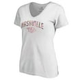 thumbnail image 2 of Women's White Nashville Predators Floral Arched V-Neck T-Shirt, 2 of 3