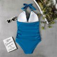 thumbnail image 3 of Traje de baño de una pieza con cuello halter para mujer Traje de baño Ropa de playa Vacaciones, 3 of 4