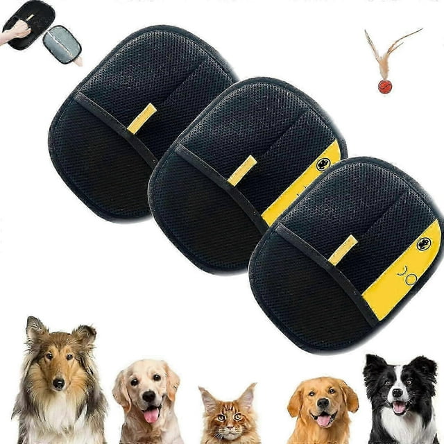 Yomi Pet Hair Remover Gloves - Reusable Electrostatic Cat & Dog Hair Removal Gloves (3 Pack)
