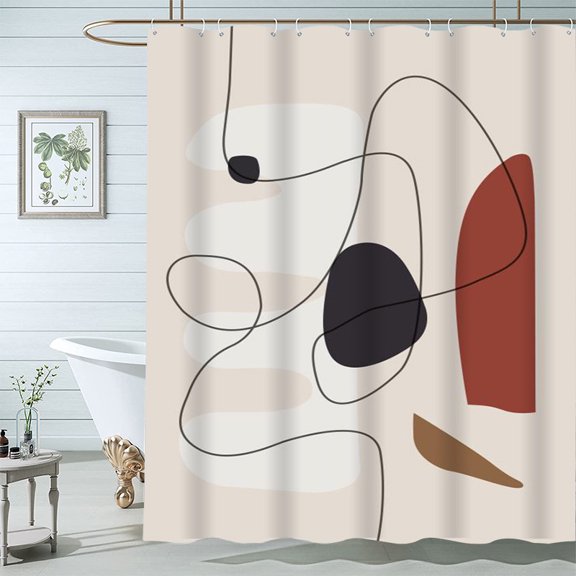 Waterproof Shower Curtain Polyester Thickened Bathroom Curtain Mildew-proof And Impermeable Bathroom Curtain 1.5M * 1.8M
