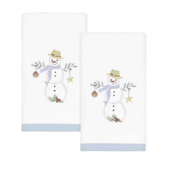 Avanti Coastal Snowman 2-Pack Fingertip Towel Set