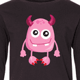 thumbnail image 4 of Inktastic Cute Monster, Pink Monster, Funny Monster, Horns Long Sleeve Youth T-Shirt, 4 of 5