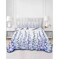 thumbnail image 2 of Quilts Queen Size Bedding Set, Purple Blue Polka Dots Reversible Summer Quilt 3 Pieces, Watercolor Abstract Art Lightweight Bedspreads Coverlets with 2 Pillow Shams for All Seasons, 2 of 5