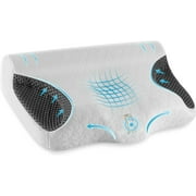 Cervical Pillows for CPAP Sleeper, Side Sleeper Pillow for Neck and Shoulder Pain, Adjustable Ergonomic Orthopedic Bed Pillow for Back, Side and Stomach Sleepers, Dark Grey