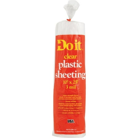 Do it Best Tools Clear Poly Film Sheeting - 3 Mil Plastic - 1 Pc, 10' x 25'
