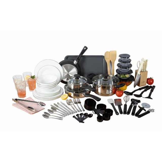 Juego de cocina Gibson Home de 74 piezas: batería de cocina y vajilla