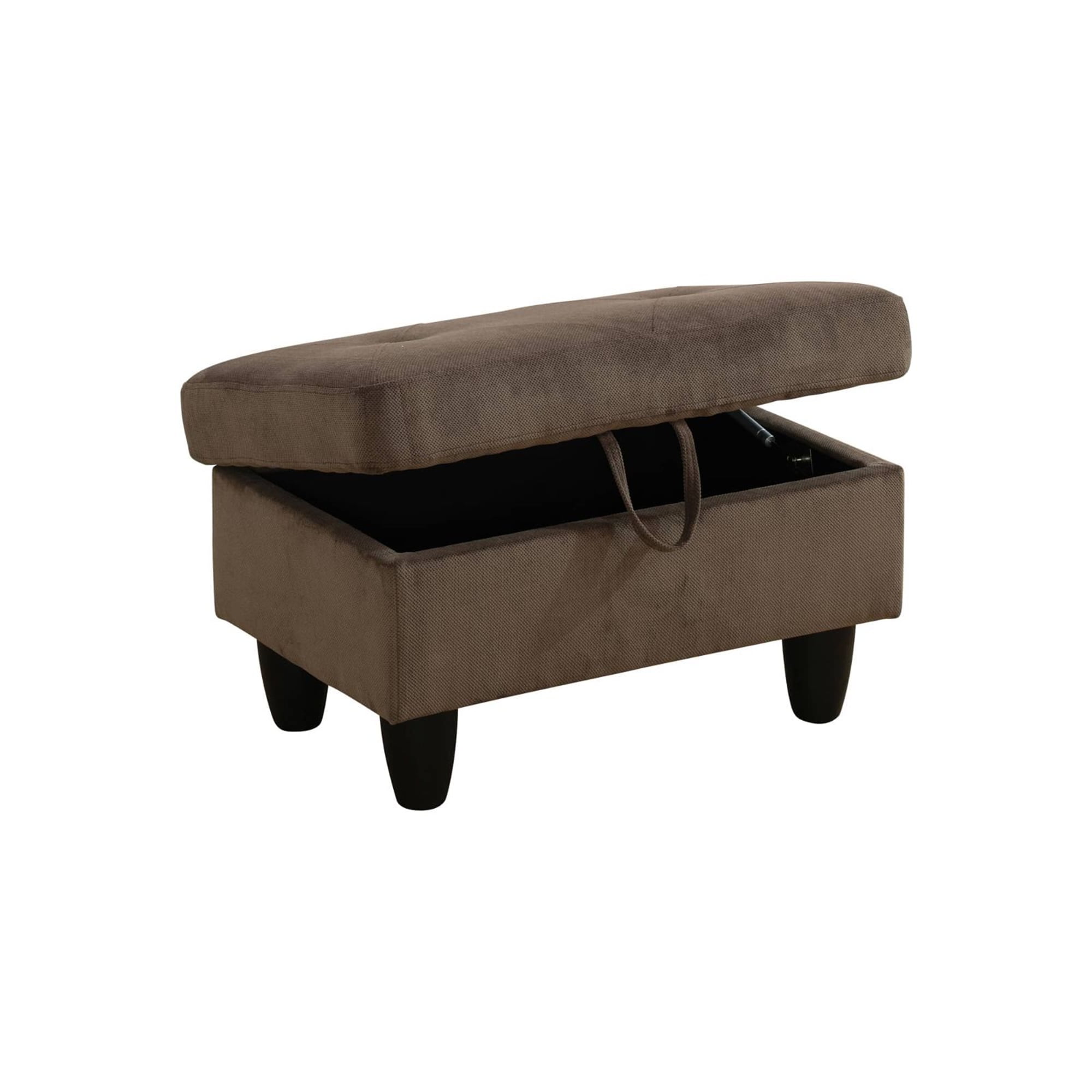 Aukfa 29" Storage Ottoman Bench with Lift Top for Home Office, Flannel, Brown