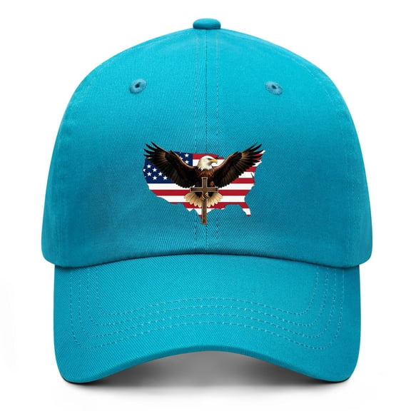 United States 250th Anniversary Greenish-blue Baseball Cap with Adjustable Closure and Printed Patriotic Theme for Men Women Adults