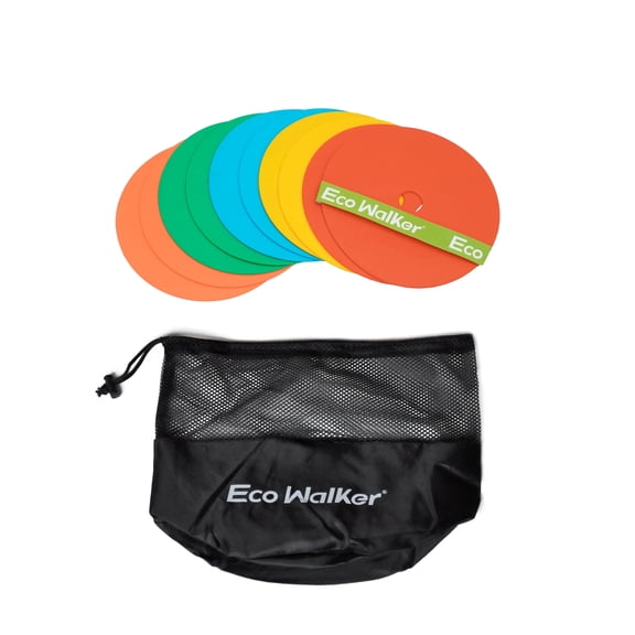Eco Walker 6inch Non-Skid Flat Cone Spot Markers for Sports Speed Agility Training Set of 10
