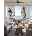 thumbnail image 6 of Chicken Kitchen Curtains Farmhouse Country Animal Black Flower Leaf Cafe Short Curtains for Bathroom Blackout Window Curtain Grommet Small Window Treatment Drapes for Bedroom Living Room 52"x45"x2, 6 of 9