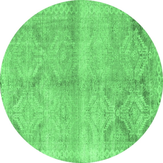 Ahgly Company Indoor Round Persian Emerald Green Traditional Area Rugs, 3' Round
