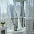 thumbnail image 2 of Zeonetak White Floral Lace Sheer Kitchen Curtains, 150 x 180 cm, 2 of 12