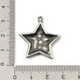 thumbnail image 3 of 10 pc 304 Stainless Steel Pendants Star Charm Antique Silver 29x27x3mm Hole: 2mm, 3 of 4