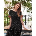 thumbnail image 4 of Ekouaer Women's Two Piece Lounge Set Short Sleeve Shirt and Capri Pants Mumu Pajama with Pockets Loungewear Pjs Sets, 4 of 7