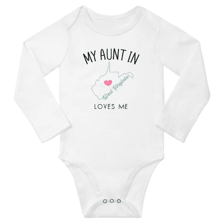 

My Aunt In West Virginia Loves Me Baby Long Short Sleeve Romper Bodysuits 6-12 Months