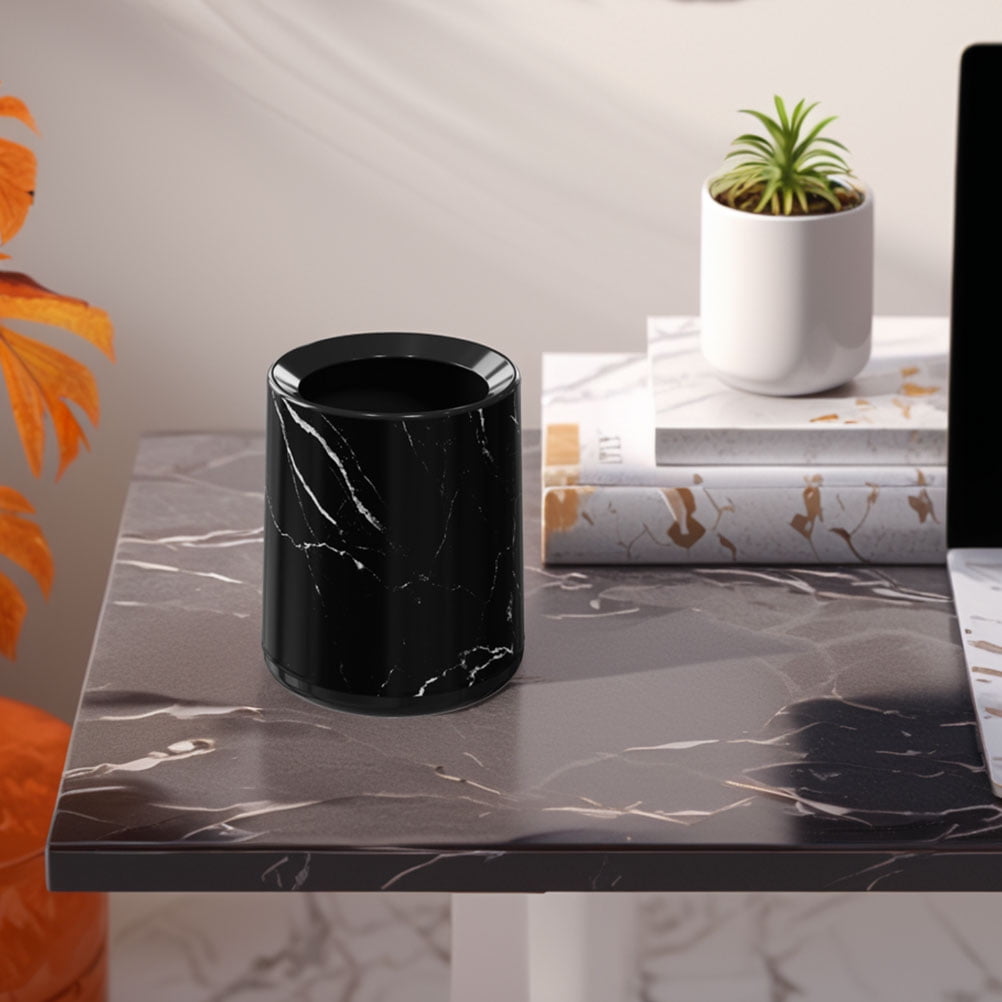 Trash Cans for Bathroom Garbage Decor Marble Household Office Black
