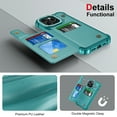 thumbnail image 6 of Dteck for iPhone 15 Pro Case with Card Holder & Diamond Camera Guard, Magnetic Back Flip Case for iPhone 15 Pro Wallet Case for Women Men, Protective Phone Case for iPhone 15 Pro,Green, 6 of 7