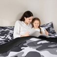 thumbnail image 5 of Homewish Black Grey Camo Full Size Comforter Sets 3-Piece for Boys Girls,Abstract Camouflage Bedding Comforter Set,Geometric Theme Lightweight Bedding Sets,Lightweight Room Decor,Reversible, 5 of 8