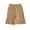 Khaki, variant on Lenpel Toddler Baby Girls' Shorts Solid Color Elastic Waist Ruffle Hem Textured Shorts Casual Summer Shorts 2-9 Y
