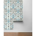 thumbnail image 2 of NextWall  Folk Floral Peel and Stick Wallpaper 20.5 in. W x 18 ft. L - Blue Patina & Wheat, 2 of 8