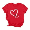 thumbnail image 4 of Edvintorg Womens Summer Tops 2026 Valentine's Day Heart Printed Round Neck Short Sleeve Basic Tshirt Graphic Tees, 4 of 7