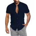 thumbnail image 1 of Camisa De Lino Hombre Caballero Moda Casual Italia, 1 of 8