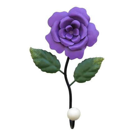 

Hadanceo Bathrobe Hook Anti-scratch Strong Bearing Flower Design Key Hook Space-saving Practical for Bathroom