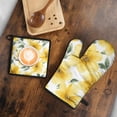 thumbnail image 5 of Pioneer Flower Kitchen Oven Mitt and Pot Holder Sets 2 Pcs for Baking, Cooking and Grilling, Heat Resistant Up To 392 °F, 5 of 7