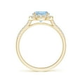 thumbnail image 2 of Angara Natural 1.12 Ct. Aquamarine with Diamond Halo Ring in 14K Yellow Gold for Women (Ring Size: 10), 2 of 9