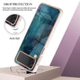 thumbnail image 3 of Designed for Samsung Galaxy Z Flip 4 Marble Case, Ultra Thin Girls Women Plating Marble Designed Flexible Soft TPU IMD Marble Protective Case Cover for Samsung Galaxy Z Flip 4 5G - Green, 3 of 7