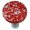 Red & White, variant on Hot Knobs HK8057-KRA Granite Black & Red Round Glass Cabinet Knob - Aluminum Post