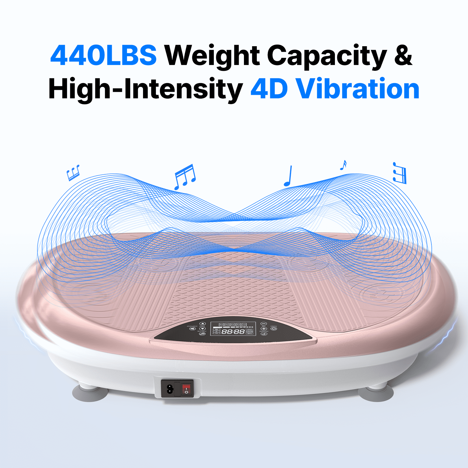 MERACH 4D Vibration Plate Exercise Machine, 120 Speed Levels, 440W Motor, Full Body Vibration Platform with Bluetooth Speaker, LED Lights, Resistance Bands, 440 lb Capacity