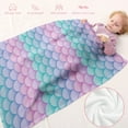 thumbnail image 5 of Kainsy Kids Baby Blankets Unisex Newborn, Super Soft Flannel Mermaid Scale Throws Blankets, for Toddler Baby Nursery Bed Blankets Stroller Crib Shower Gifts, Inch(40"x50"), 5 of 6