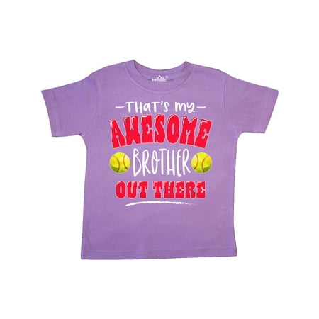 

Inktastic That s My Awesome Brother Out There with Softballs Gift Toddler Boy or Toddler Girl T-Shirt