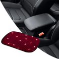 thumbnail image 4 of koolsoo Bling Crystal Arm Rest Cushion Pads Truck Interior Decor Luster Accessories Soft Red, 4 of 9