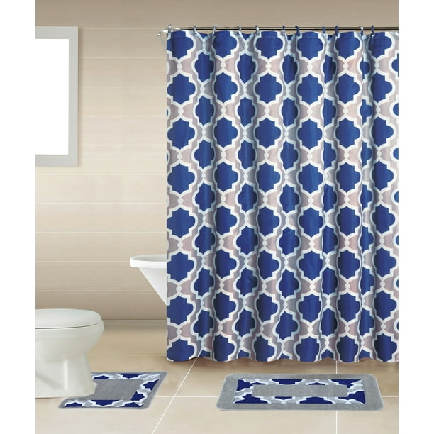 Home Dynamix Bath Boutique Shower Curtain and Bath Rug Set